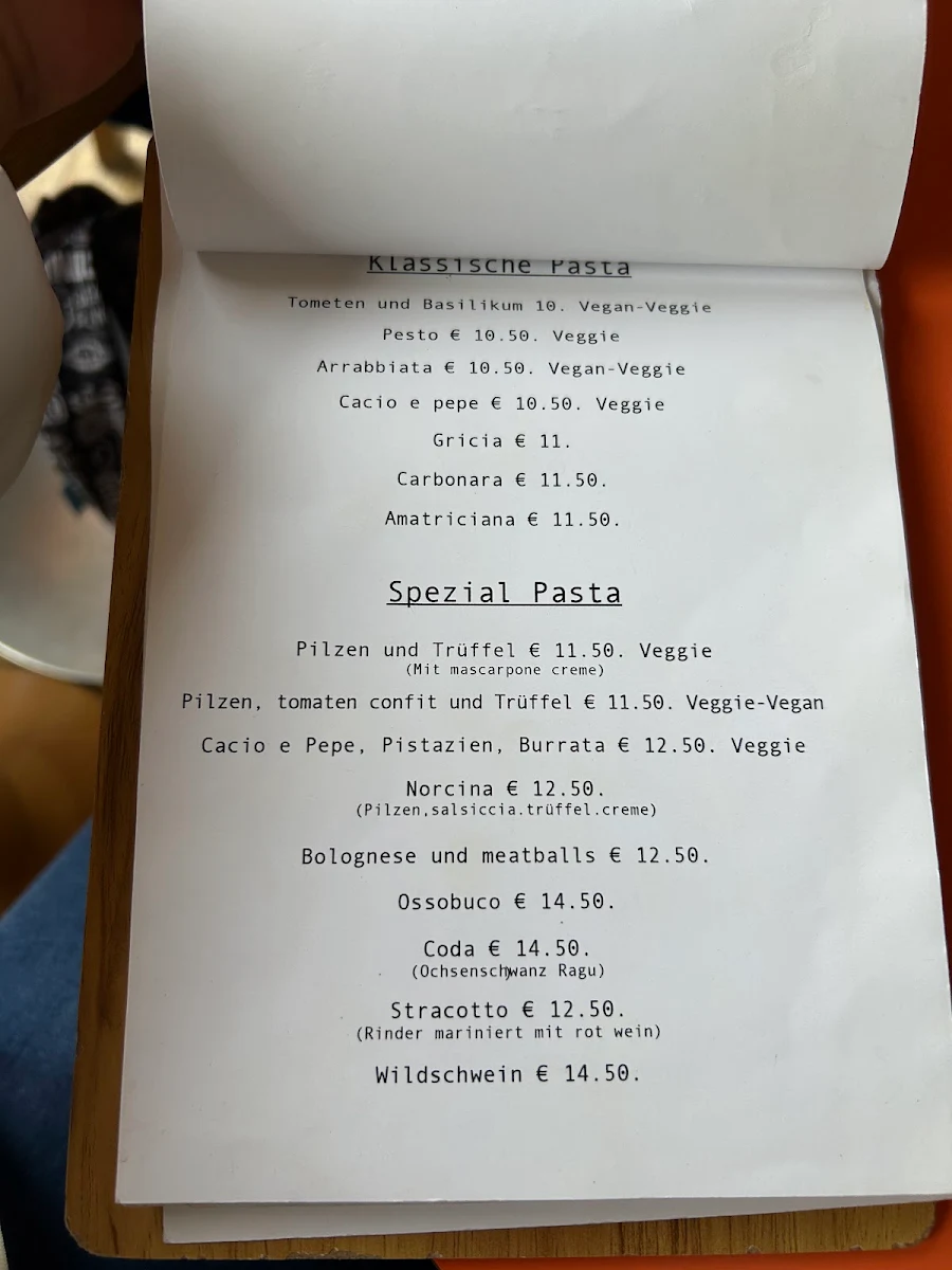 Speisekarte, Ripieno