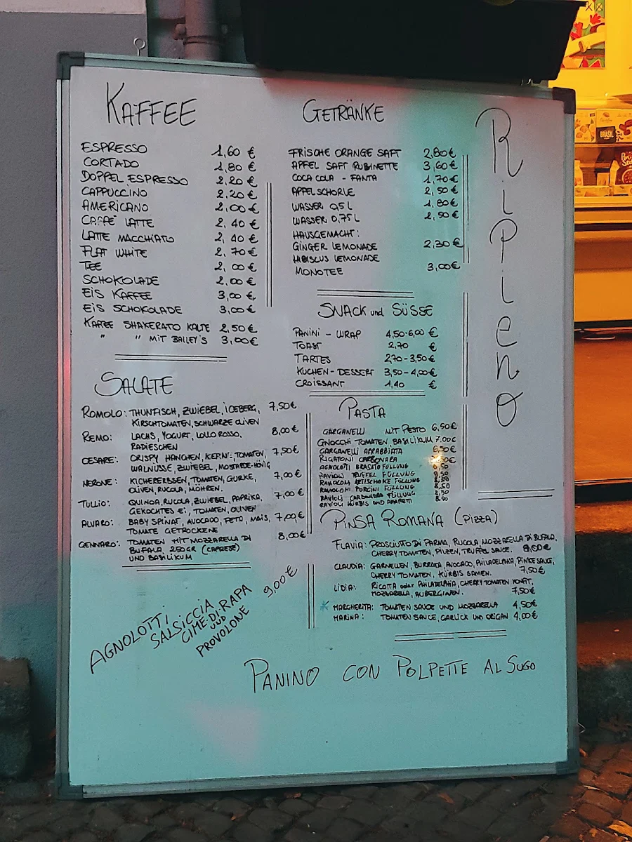 Speisekarte, Ripieno