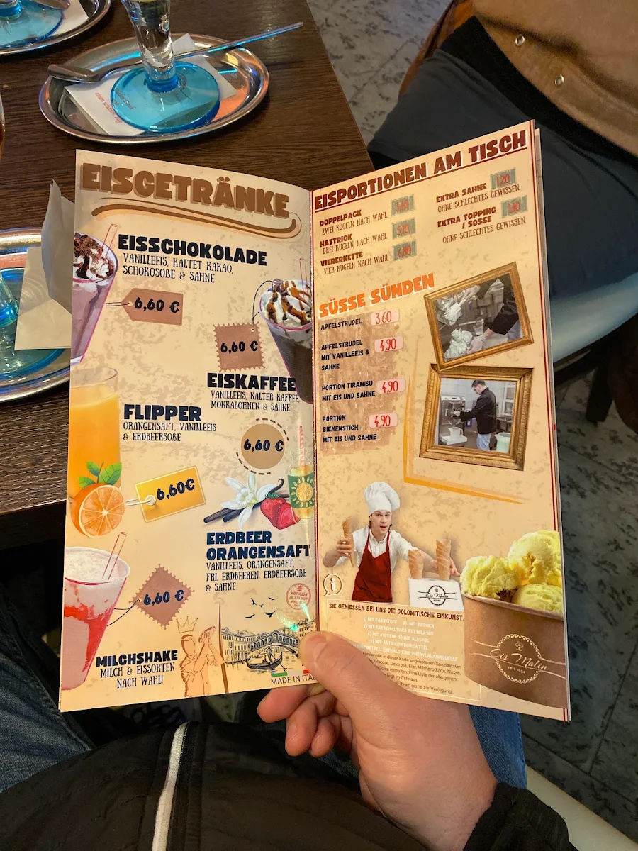 Speisekarte, Eis Molin seit 1954 | Bad Lippspringe | Café | Frühstück