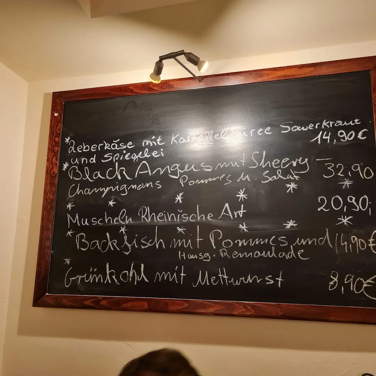 Speisekarte, Wirtshaus Burghof Brüggen