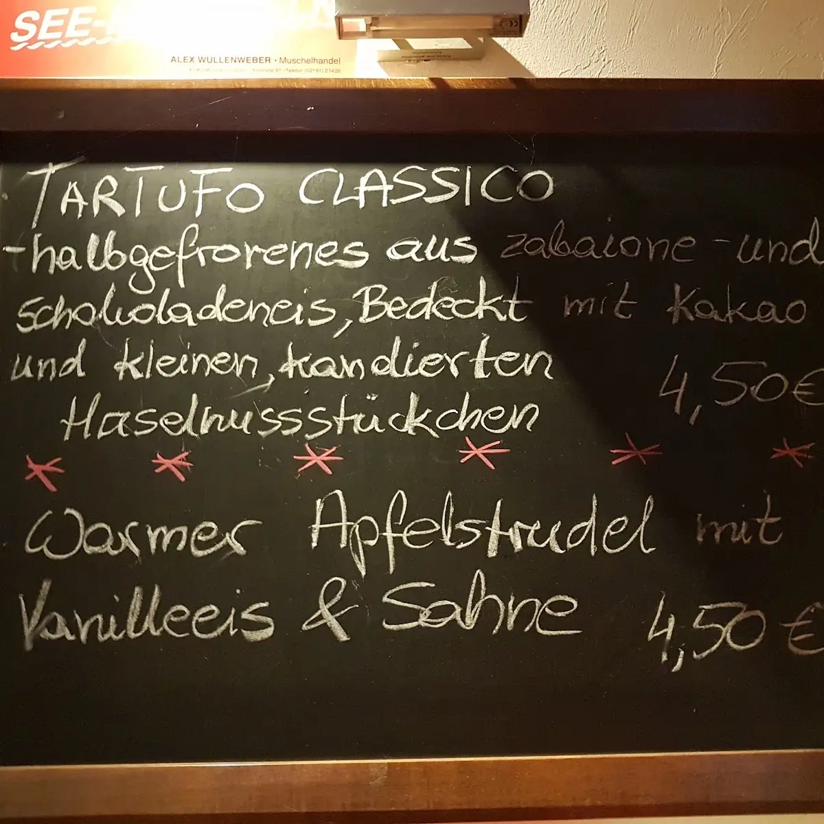 Speisekarte, Wirtshaus Burghof Brüggen
