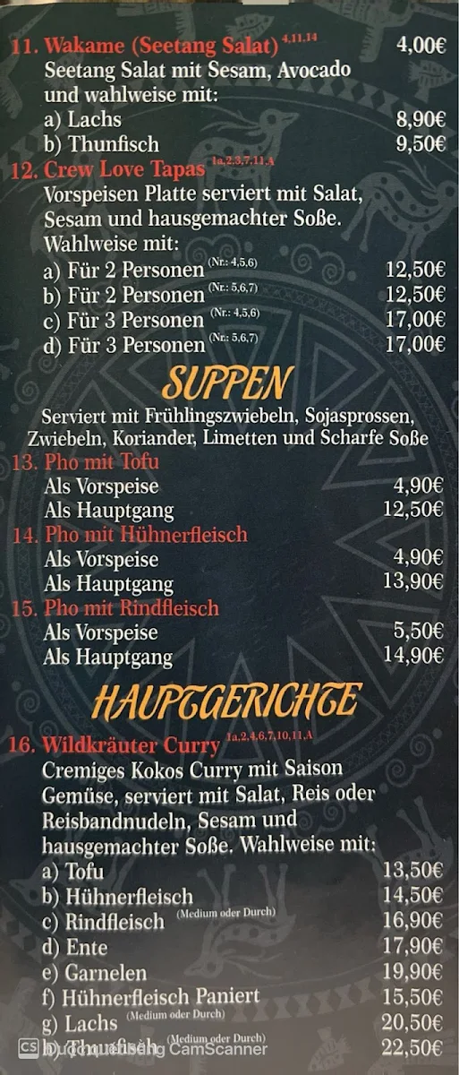 Speisekarte, Koiji