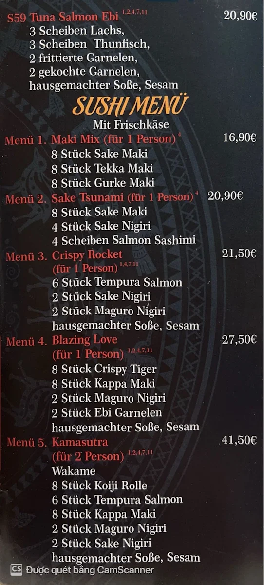 Speisekarte, Koiji