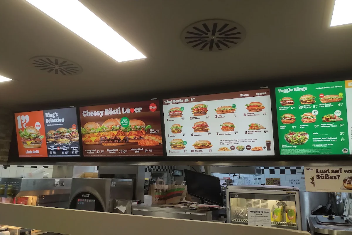 Speisekarte, Burger King Kamen