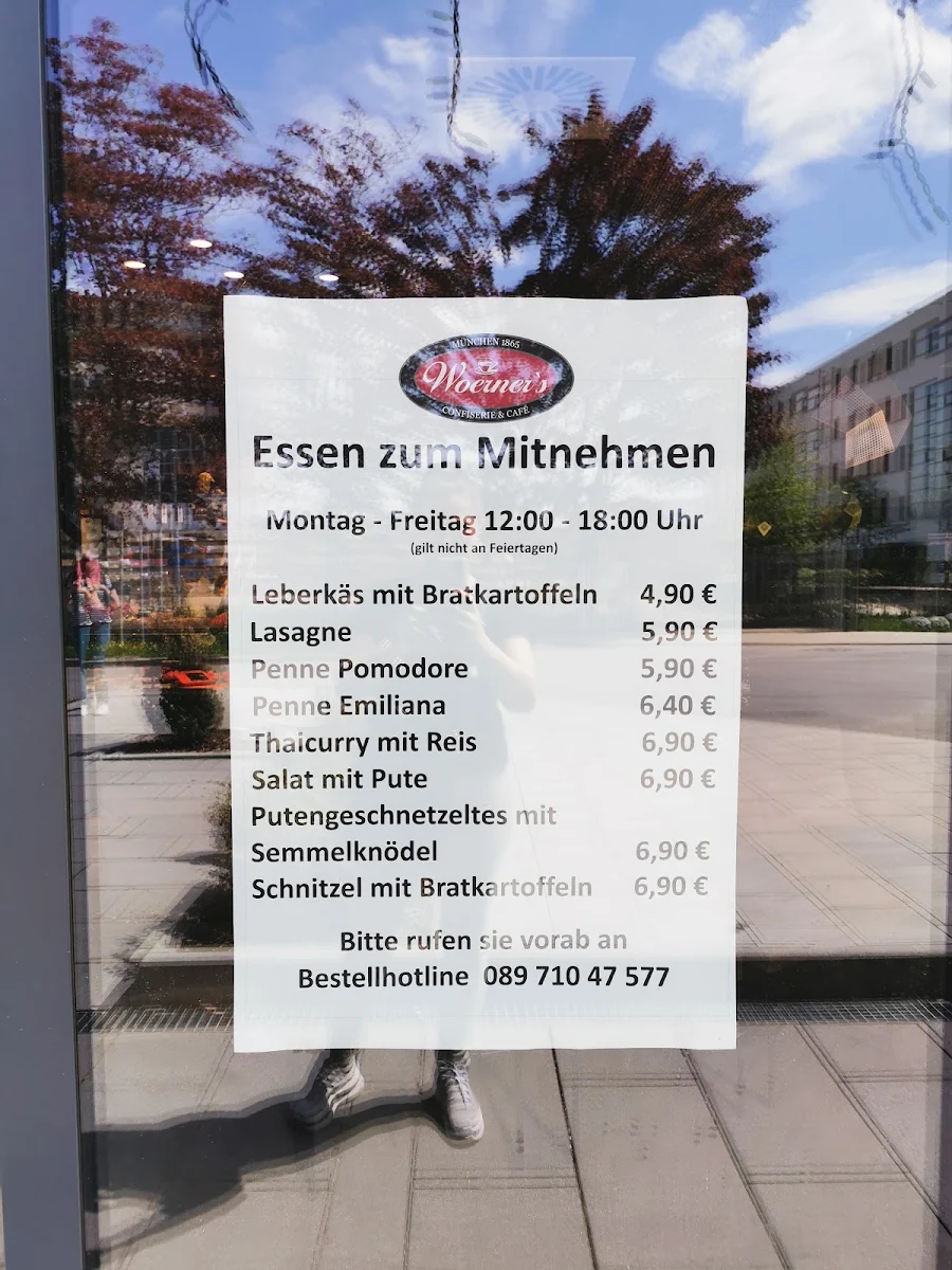 Speisekarte, Woerner's Koppstrasse
