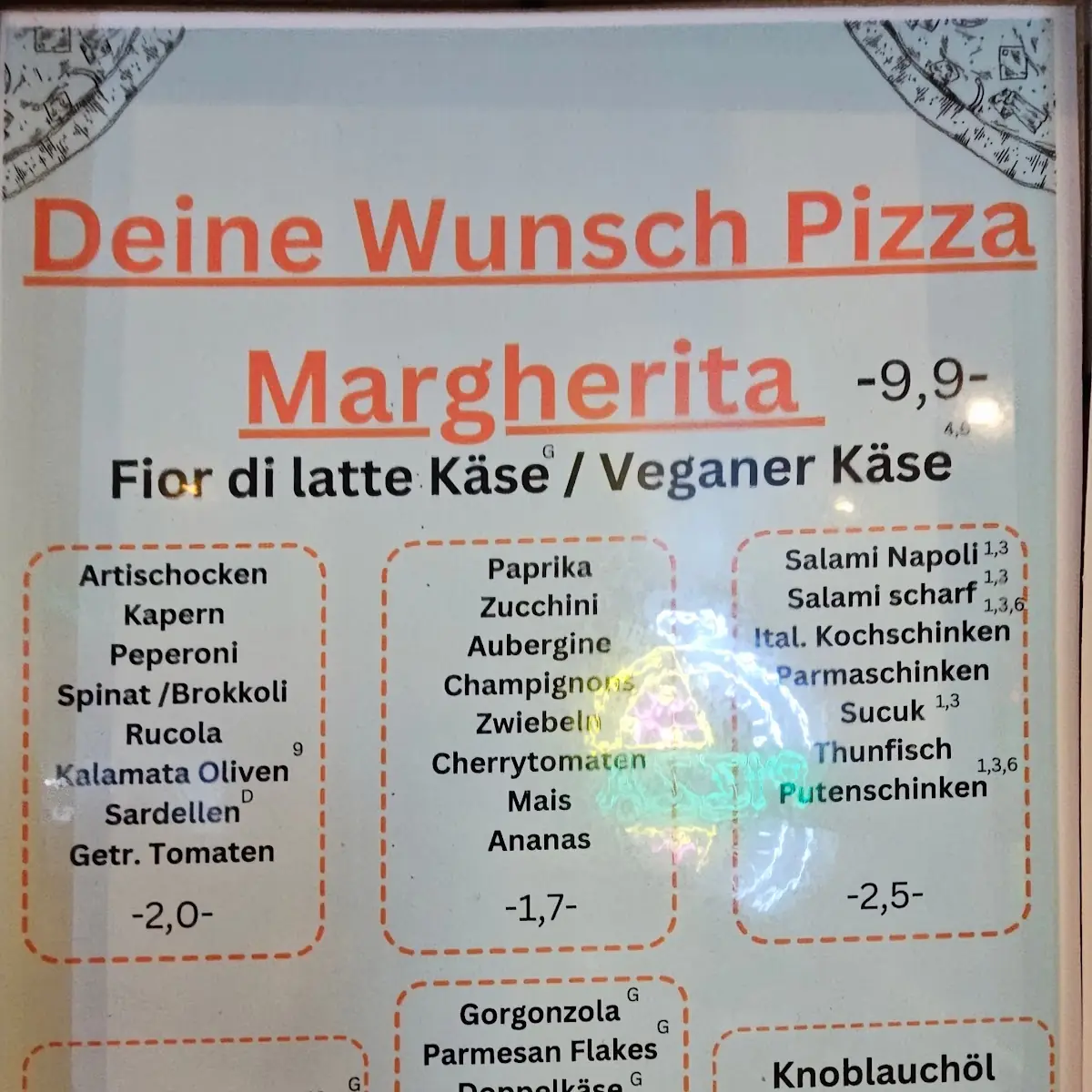 Speisekarte, Quattro Gatti Pizza Delivery