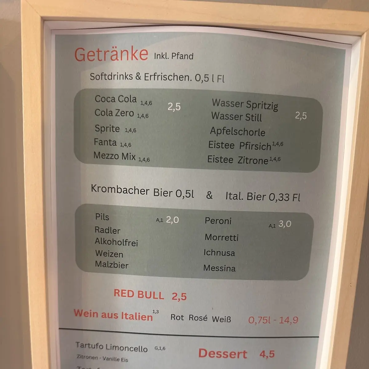 Speisekarte, Quattro Gatti Pizza Delivery
