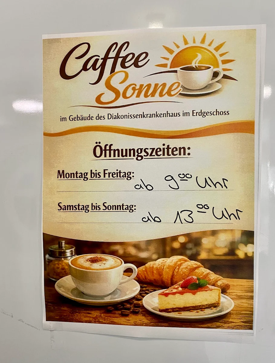 Speisekarte, Café Sonne