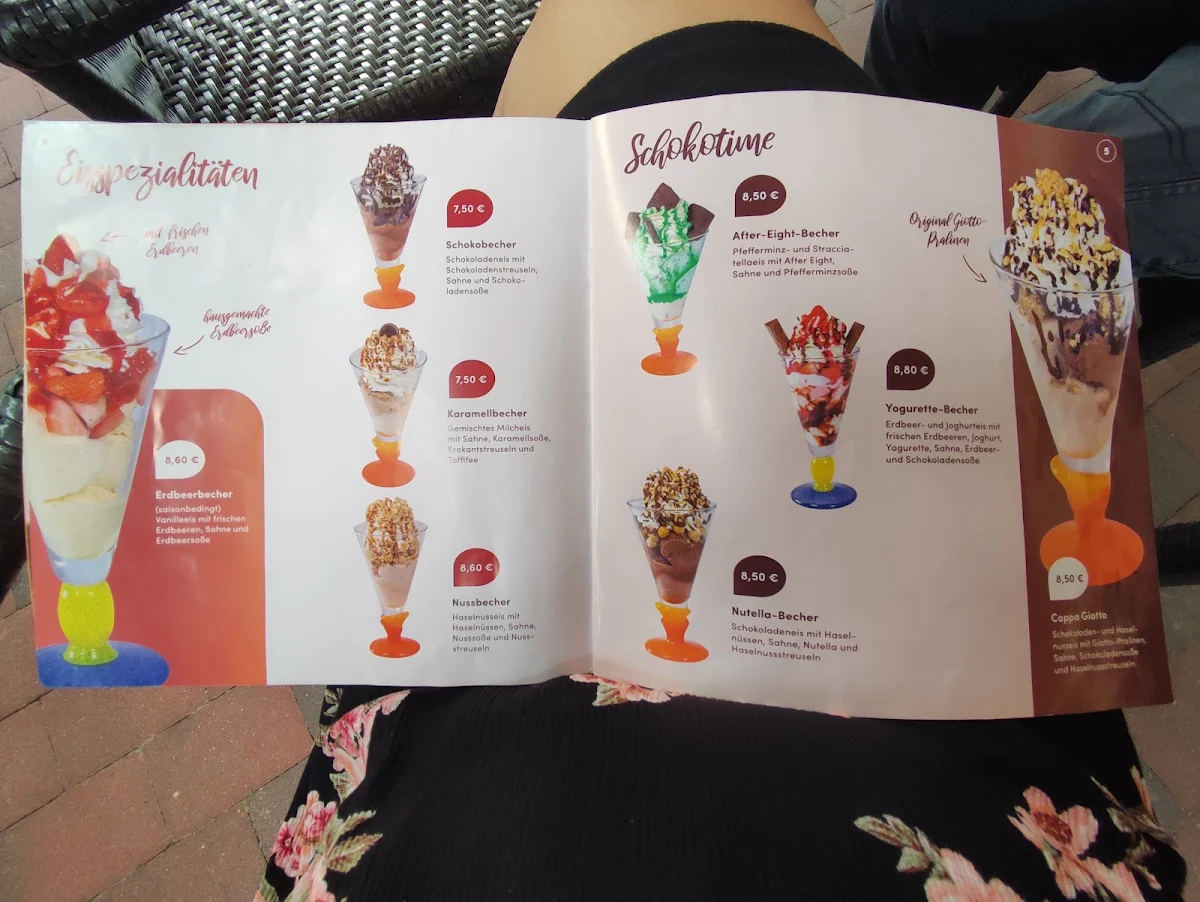 Speisekarte, Eiscafé Mola - Eis | Crêpes | Waffeln | Kaffee