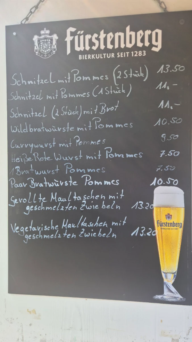 Speisekarte, Waldgasthaus Kohlbergwiese