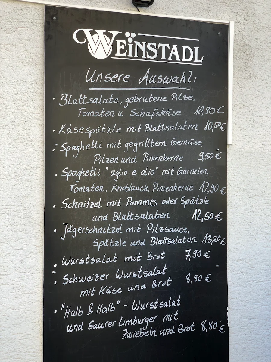 Speisekarte, Weinstadl