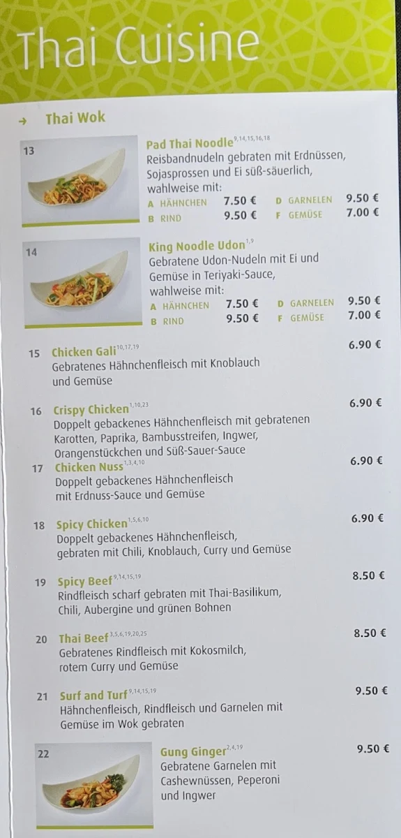 Speisekarte, ThaiCurryDelhi