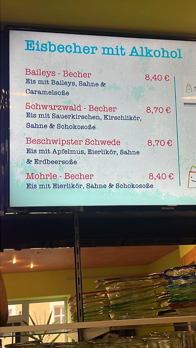 Speisekarte, Café Eisbär