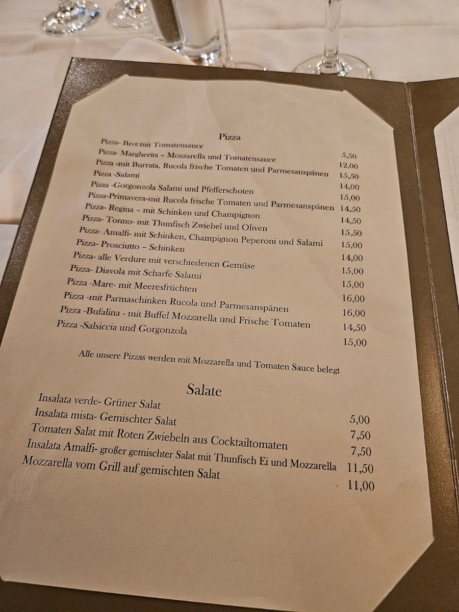 Speisekarte, Amalfi