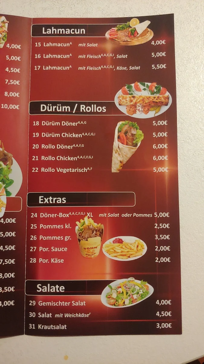 Speisekarte, Istanbul Döner