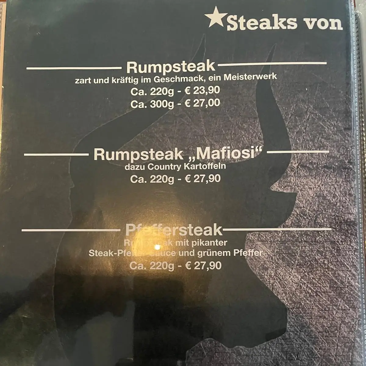 Speisekarte, Happy Rancho
