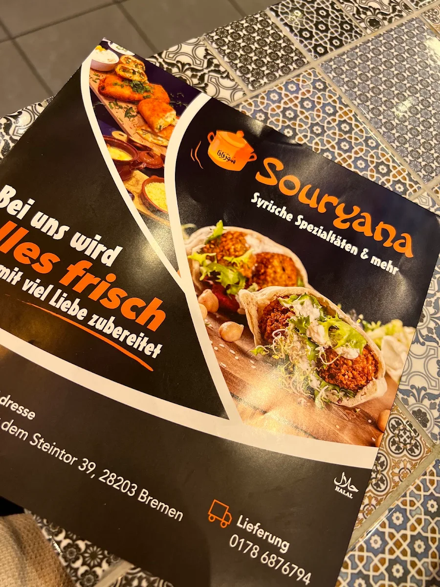 Speisekarte, Souryana Bremen