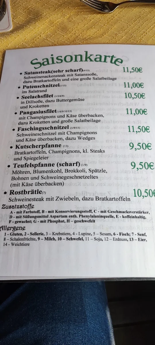 Speisekarte, Gasthof Lederhose - Jens Ludwig