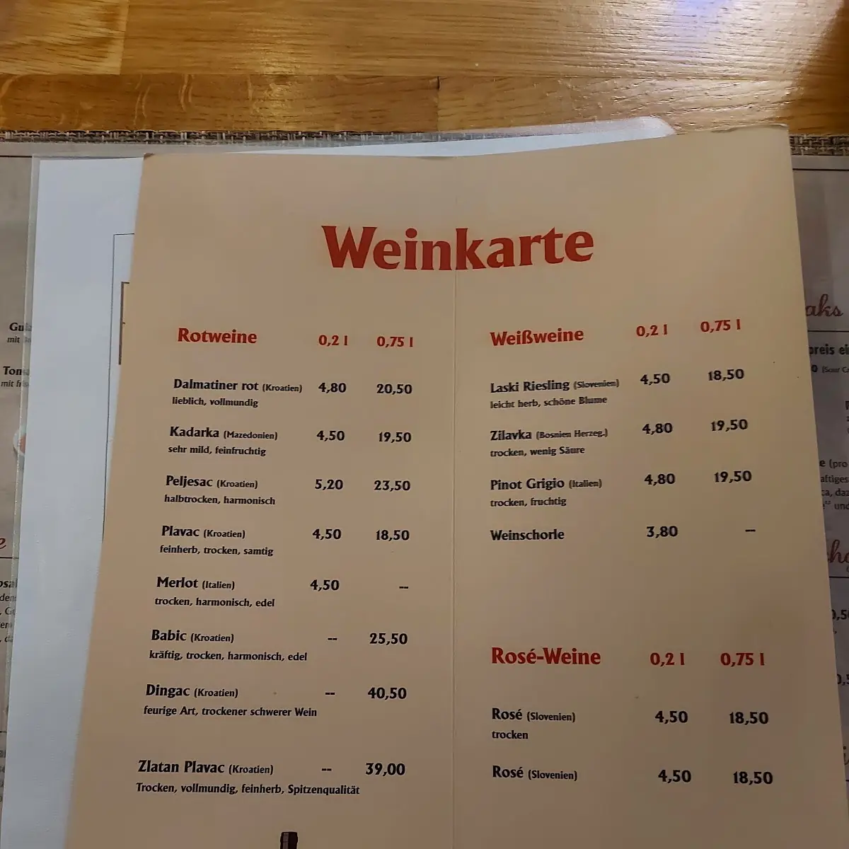 Speisekarte photo 5