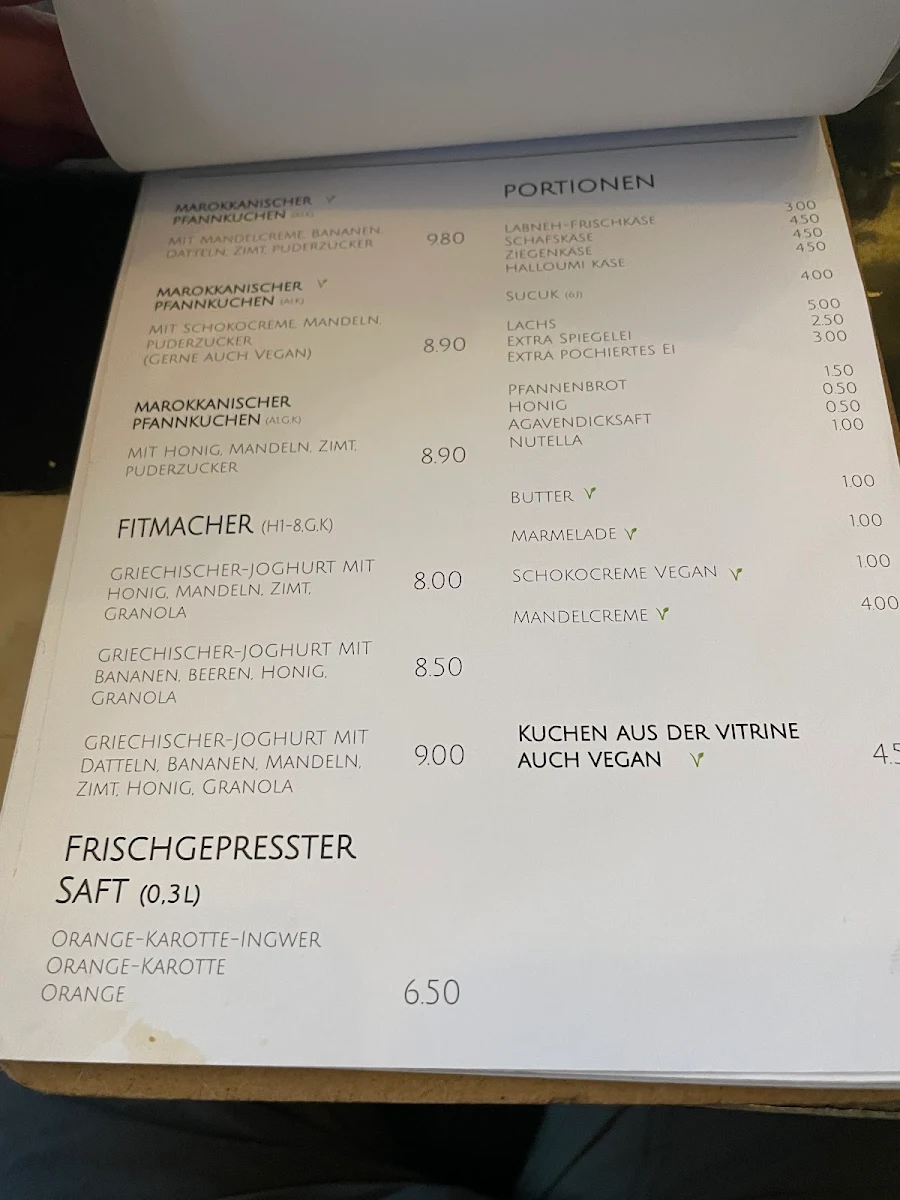 Speisekarte, Picknick Café City