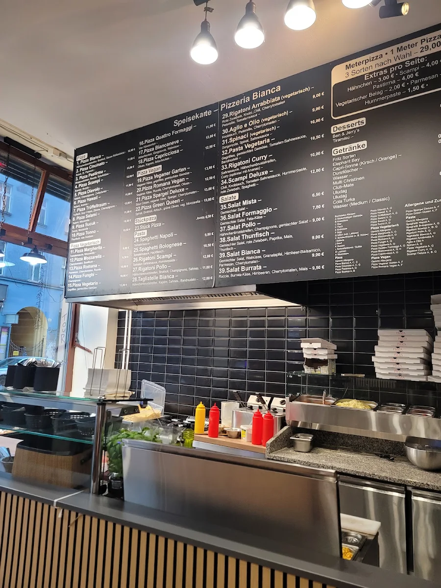 Speisekarte, Pizzeria Bianca