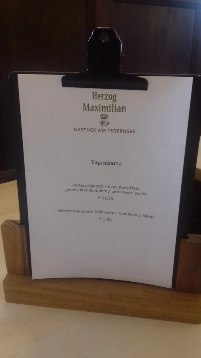 Speisekarte, Gasthof Herzog Maximilian