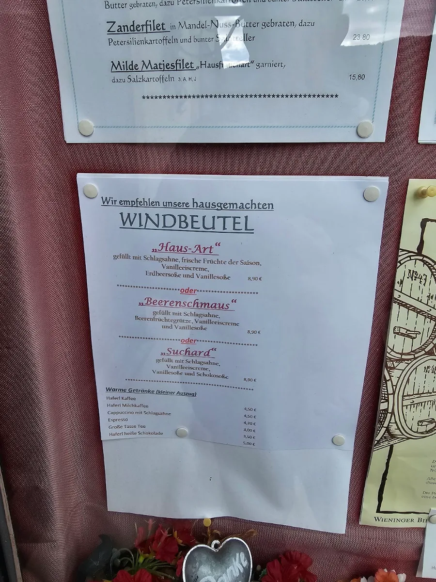 Speisekarte, Gaststätte Geigelstein