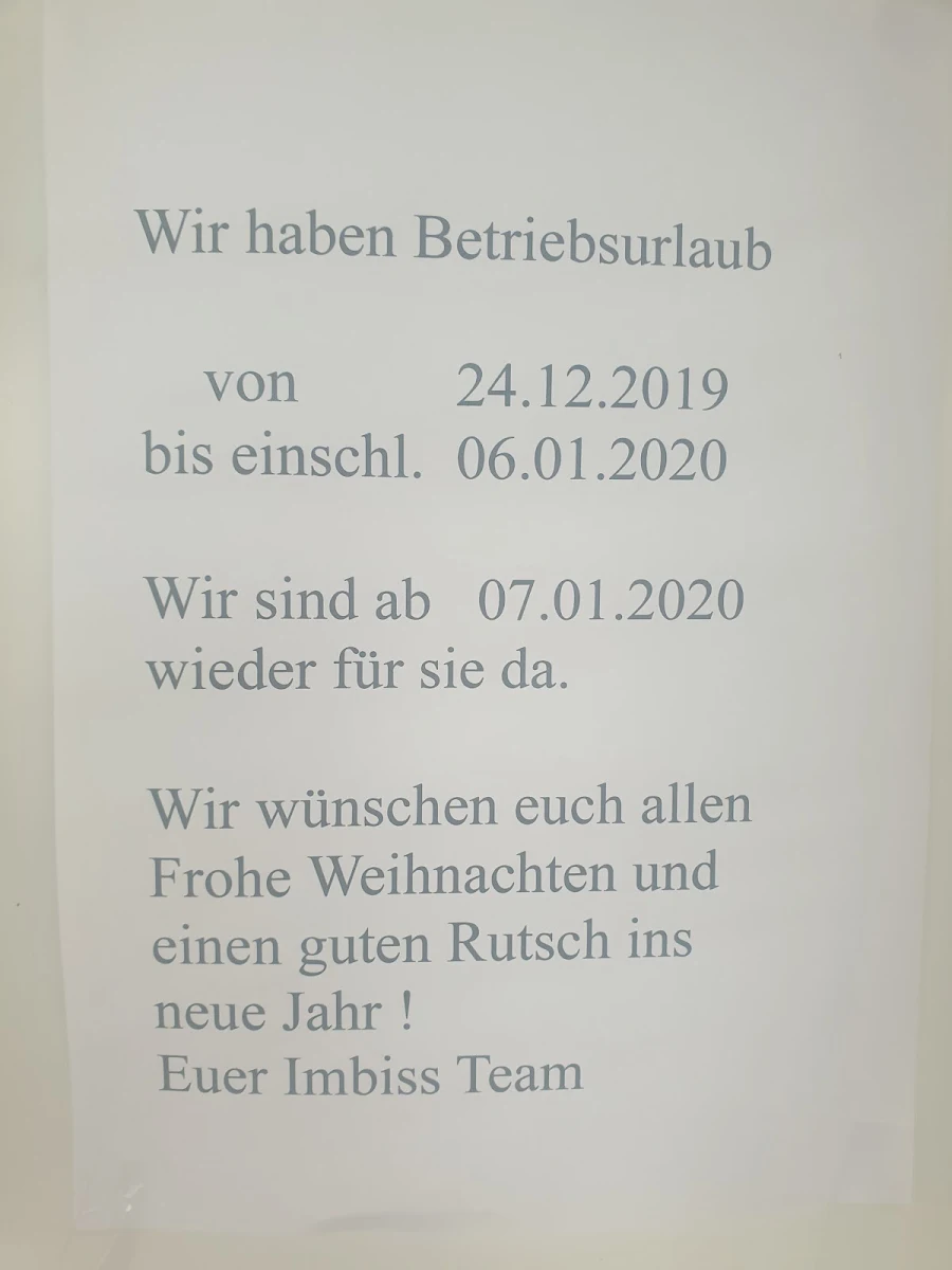 Speisekarte, Imbiss am Waschpark