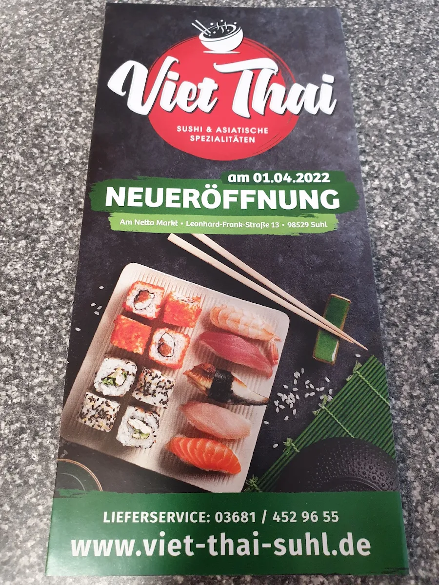 Speisekarte, Asiatische Spezialitäten & Sushi Bar Viet Thai