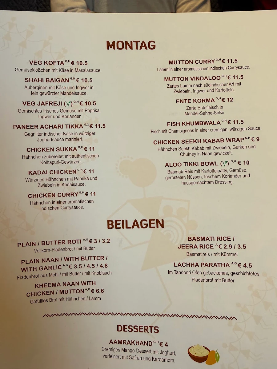 Speisekarte, Swaad Restaurant Berg am Laim