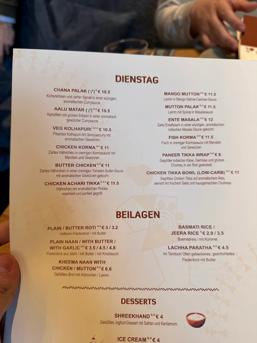 Speisekarte, Swaad Restaurant Berg am Laim