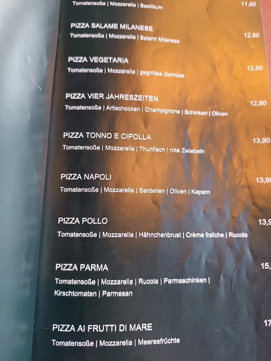 Speisekarte, Pane Vino Restaurant