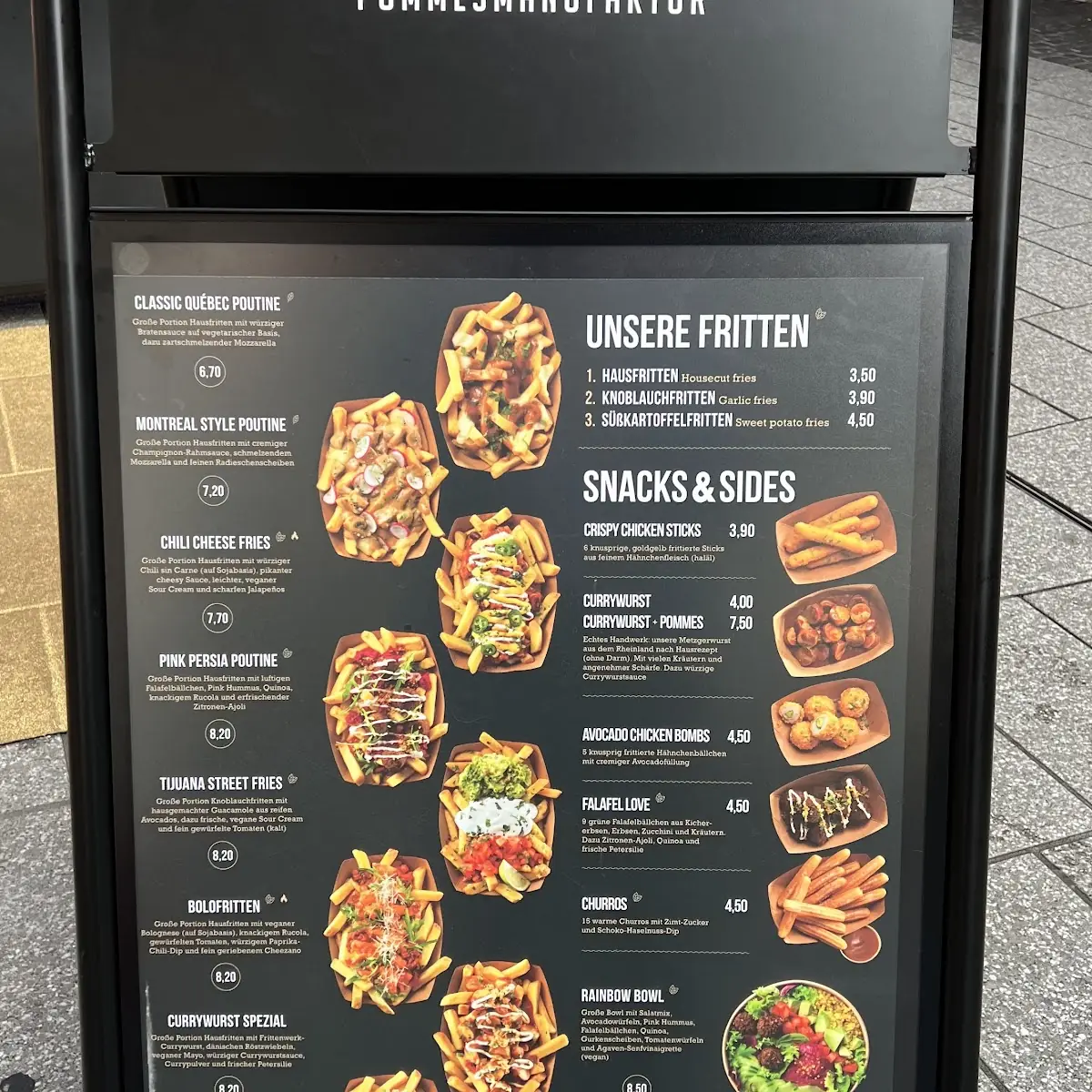 Speisekarte, Frittenwerk Koblenz