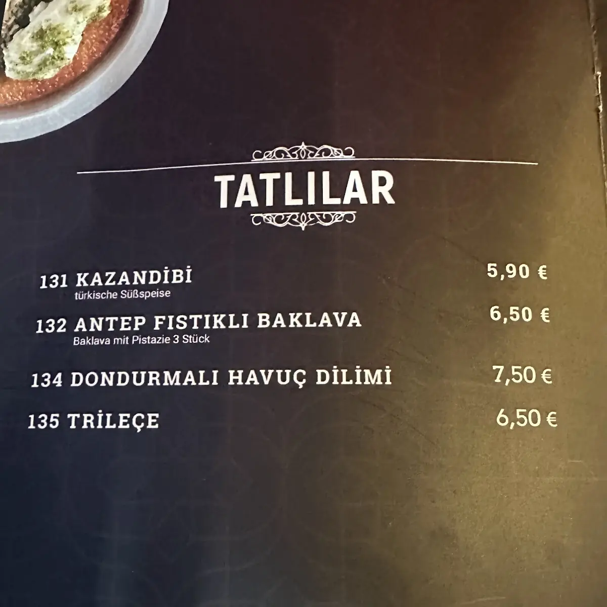 Speisekarte, YA‘ MEDINA Döner