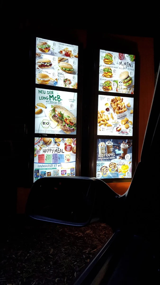 Speisekarte, McDonald's
