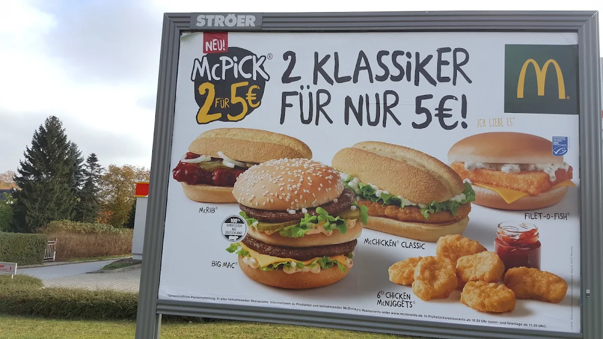 Speisekarte, McDonald's
