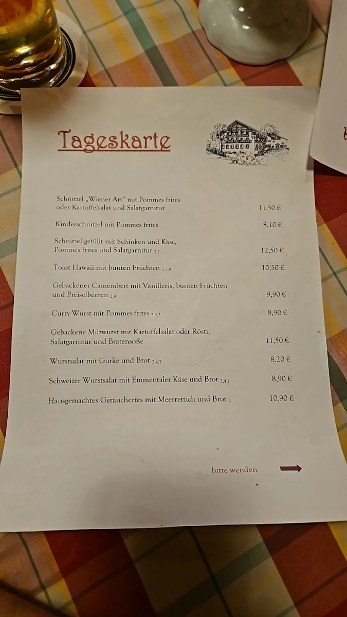 Speisekarte, Rampl Gasthaus-Metzgerei