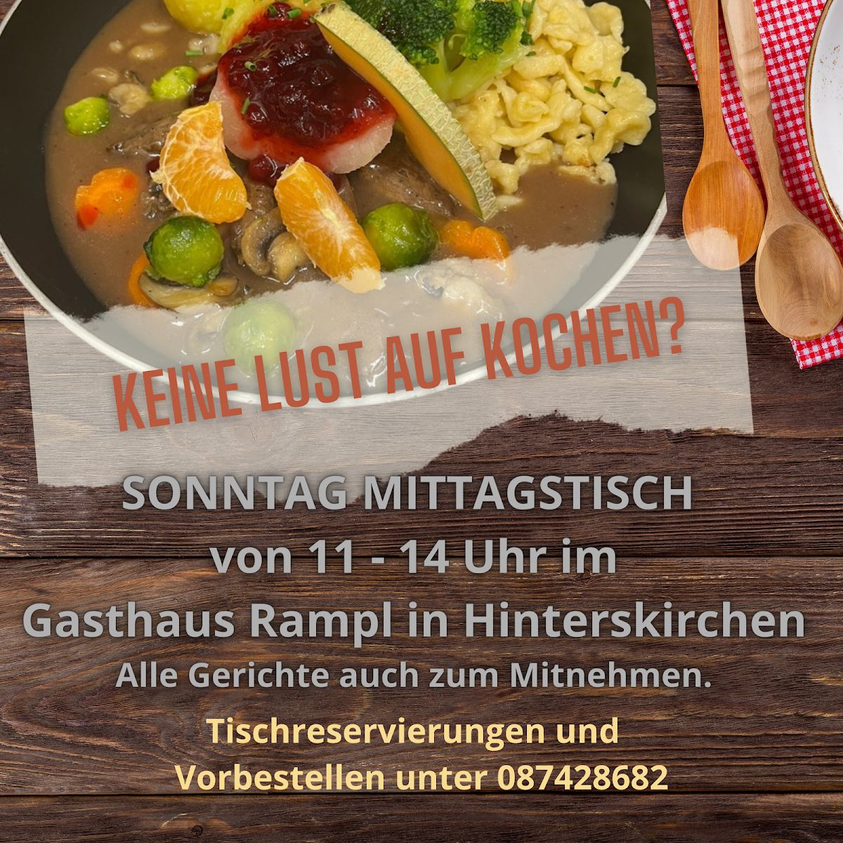Speisekarte, Rampl Gasthaus-Metzgerei