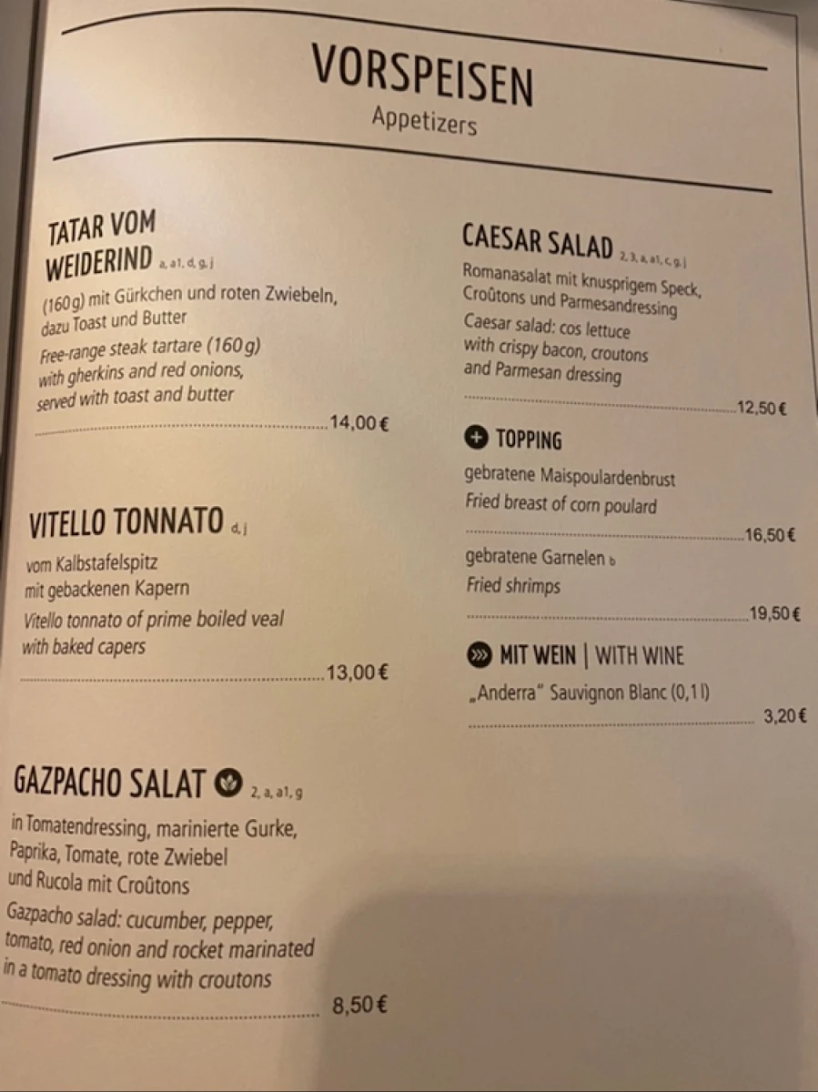Speisekarte, Gaumenfreund
