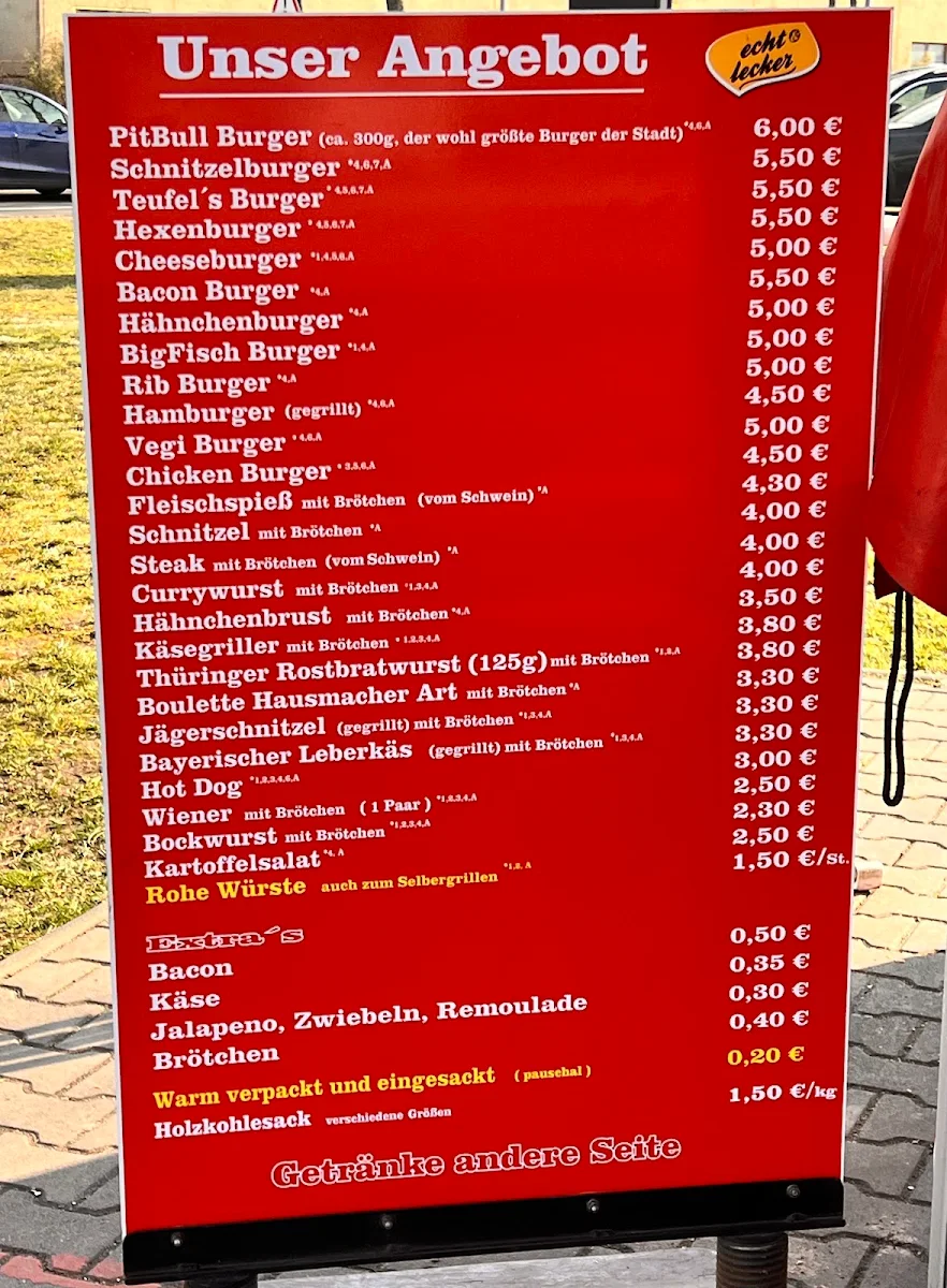 Speisekarte, "Echt&Lecker" Grill Imbiss