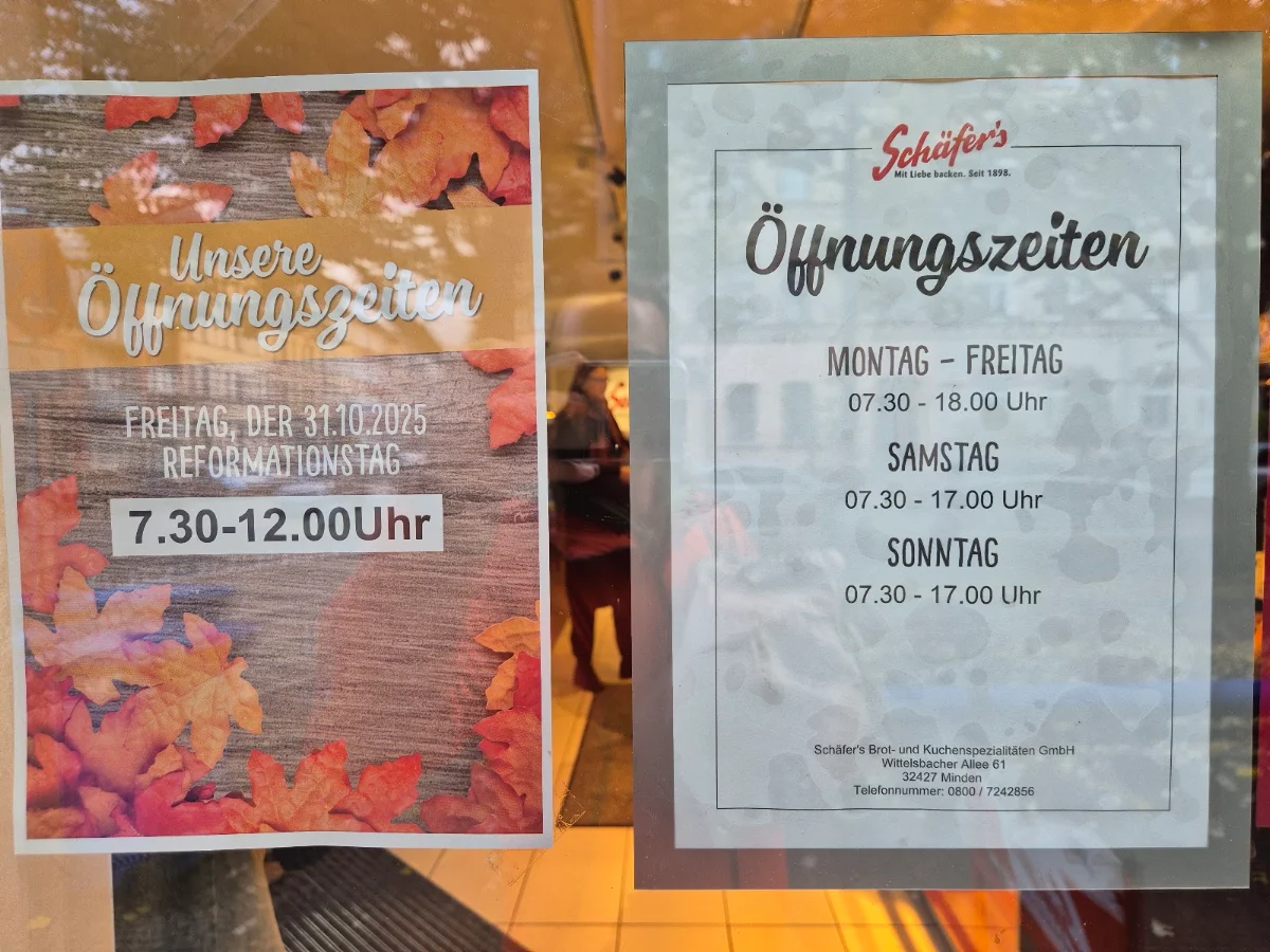 Speisekarte, Schäfer's Brot- und Kuchen
