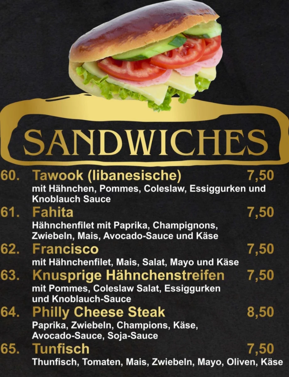Speisekarte, Pizzalino