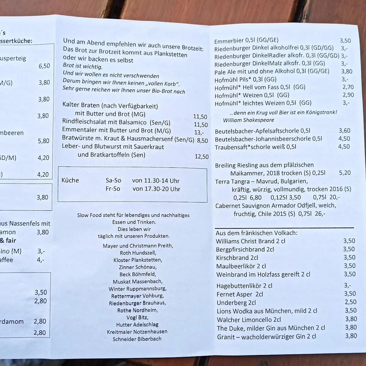 Speisekarte photo 1