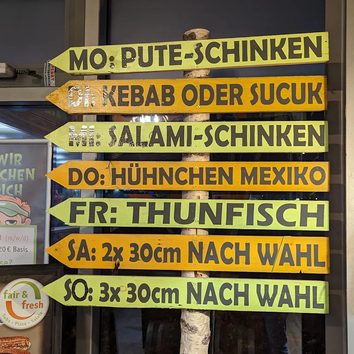 Speisekarte, fair & fresh Lübeck Lohmühle