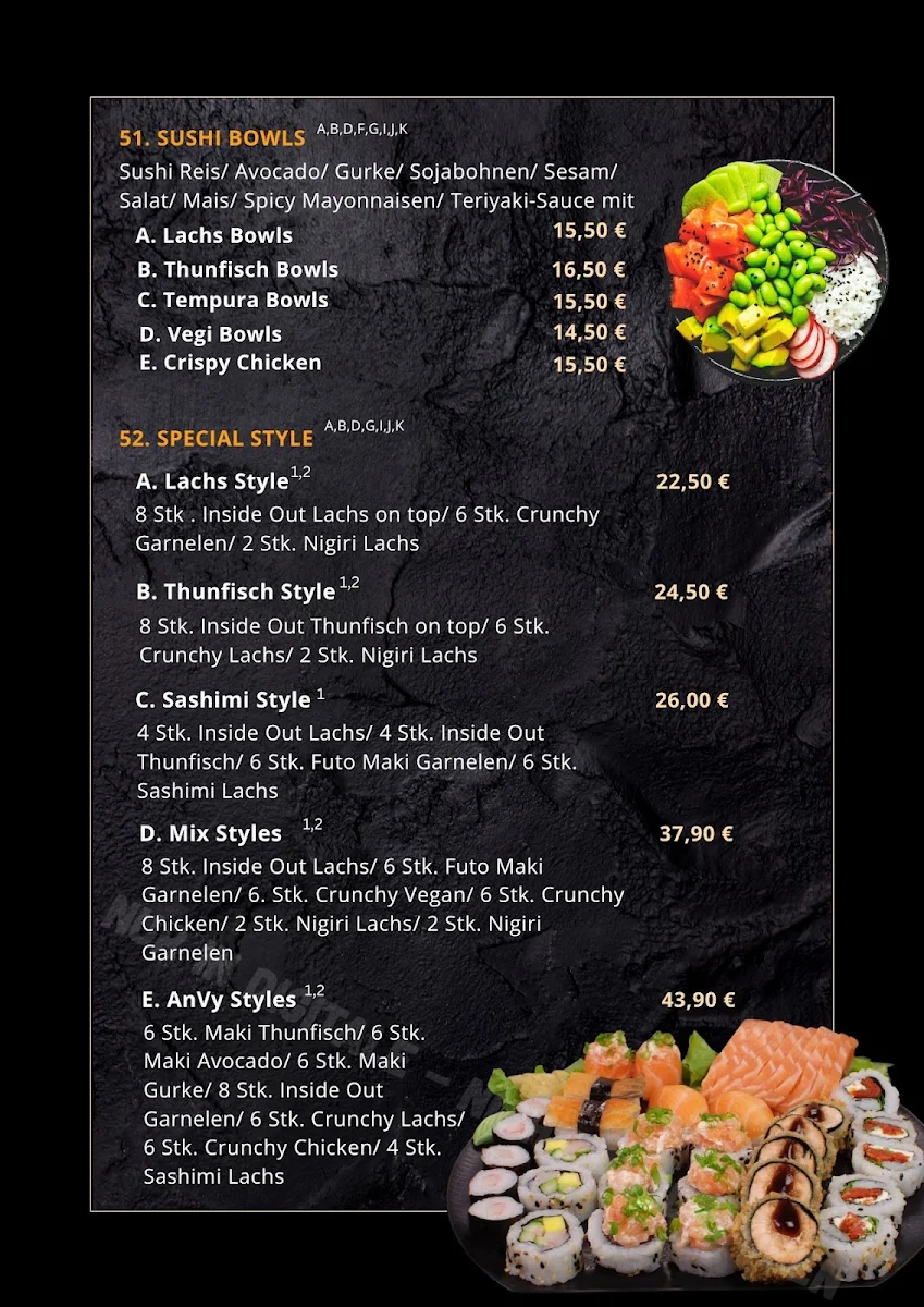 Speisekarte, An Vy Asia Food & Sushi