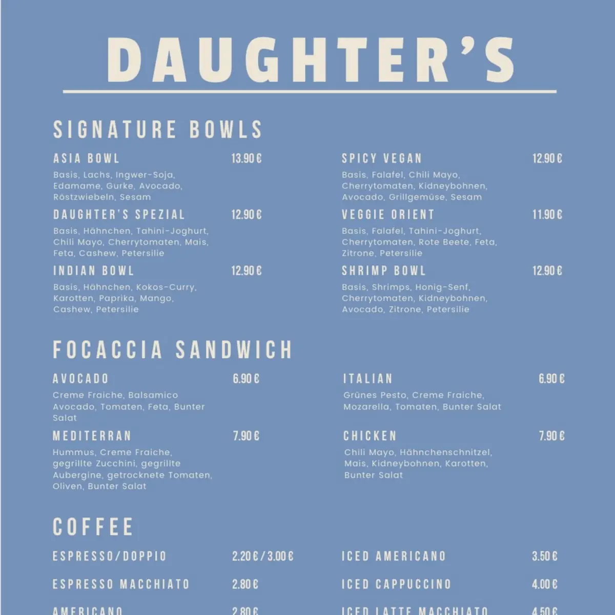 Speisekarte, Daughter's