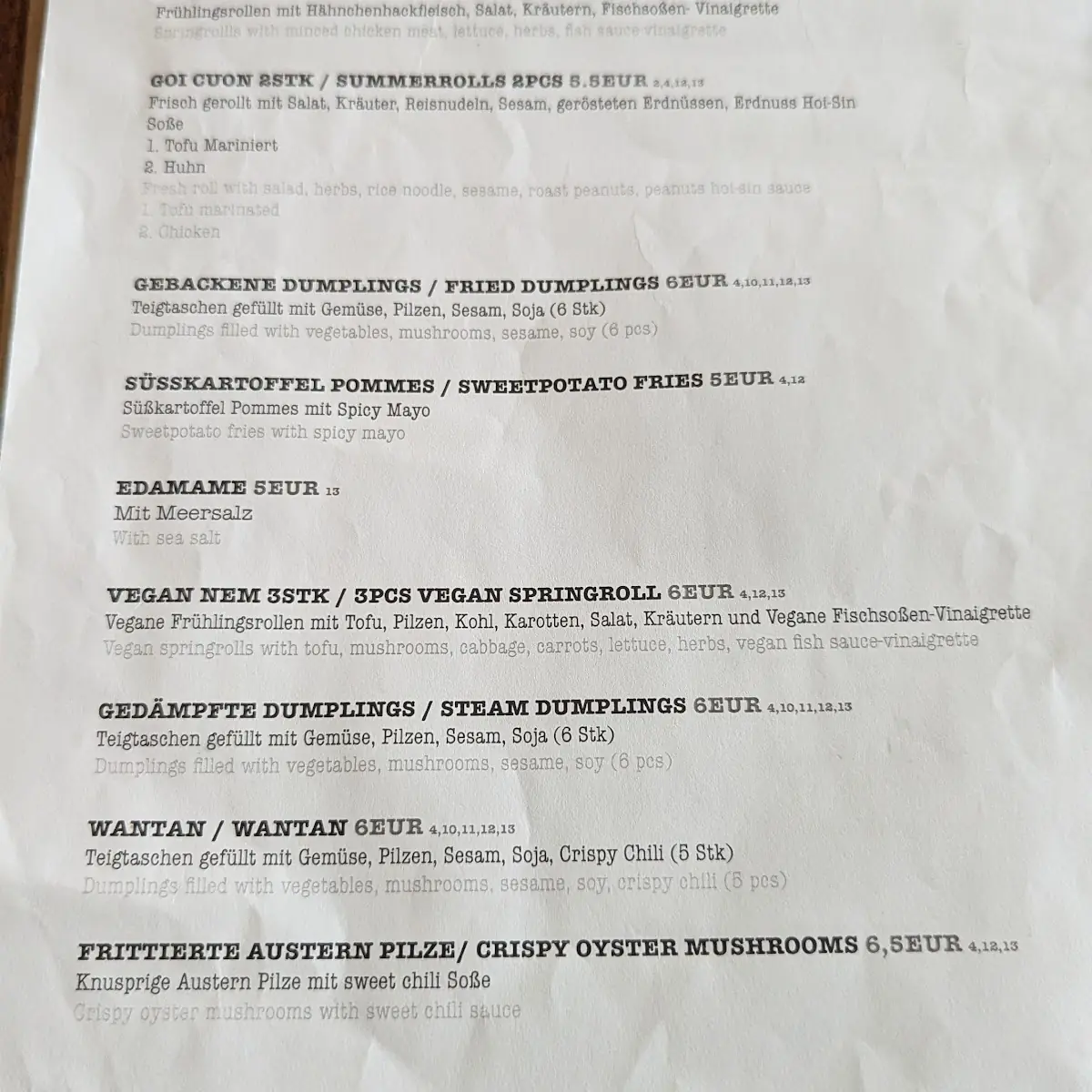 Speisekarte, Mon Eatery & Bar