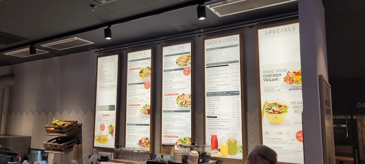 Speisekarte, dean&david | Bowls, Salate, Curries & Snacks im Hauptbahnhof Leipzig