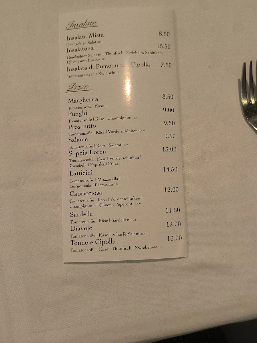 Speisekarte, La Dolce Vita
