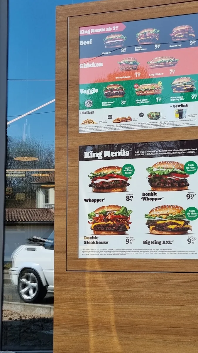 Speisekarte, Burger King Saarbrücken